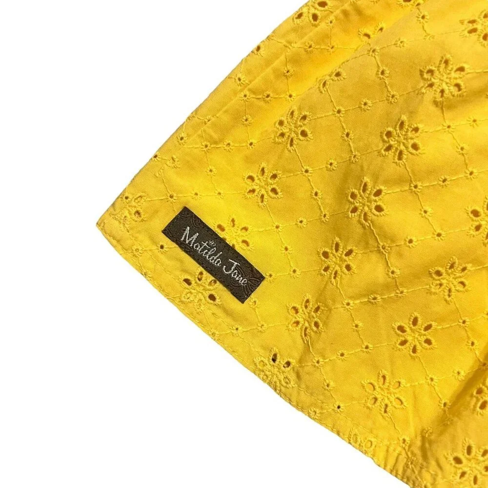 Matilda Jane 4Y Splendid Sunshine Yellow Eyelet Pinafore Dress